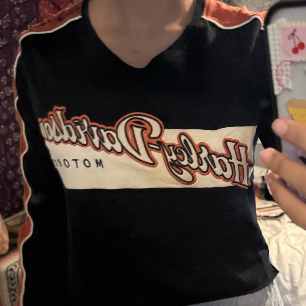 Harley-Davidson Black and Cream Graphic longsleeve